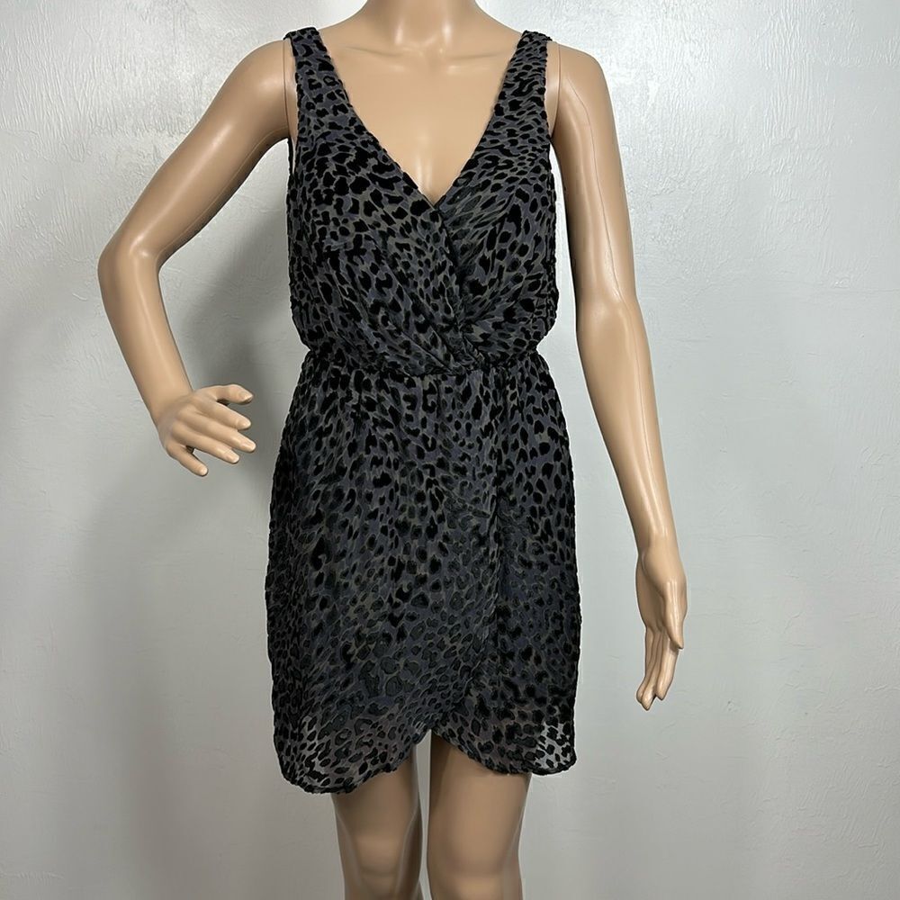 Rory Beca Animal Print Silk Blend Sleeveless Cocktail Mini Dress Size XS